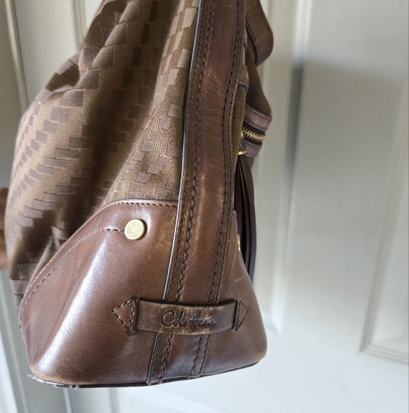 Cole Haan Leather Shoulder Handbag Satchel Women Brown Large - Picture 7 of 16